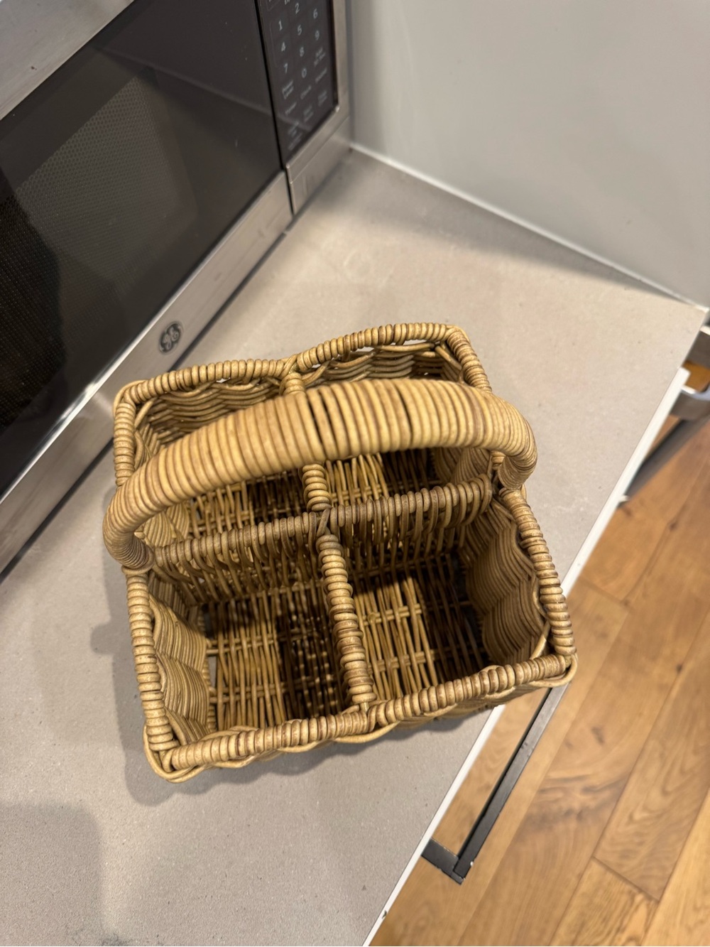 Woven Rattan Utensil Caddy – Natural Brown